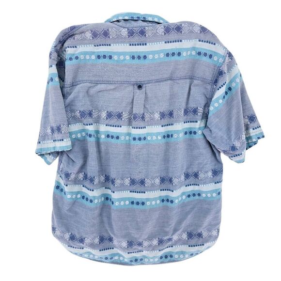 Vintage Men's 80's Futures Button Up Shirt Blue XXL - Picture 2 of 5